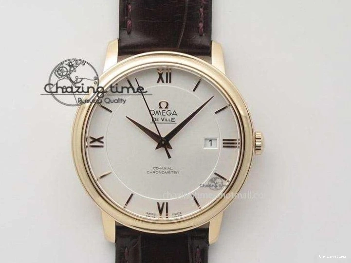 0509 Sophisticated Seamaster Edizione Venezia RG Best Edition Black Dial On Leather Strap A 8125